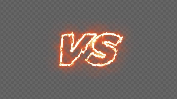 Vs Versus Text Fire Effect Motion with Alpha