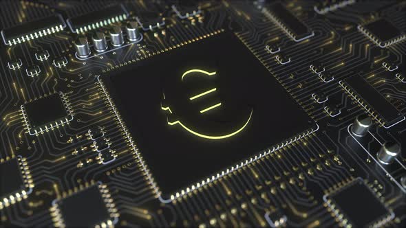 EUR Euro Currency Symbol on a Chipset