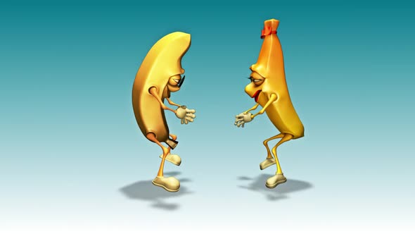 mr. Banan and ms. Banana  - - Looped Cartoon Dance