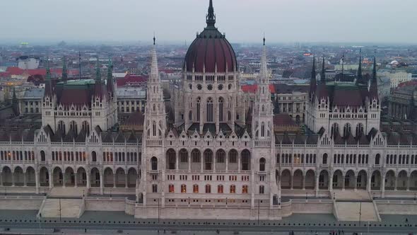 4K drone shot of Parliament of Budapest,Hungary 1