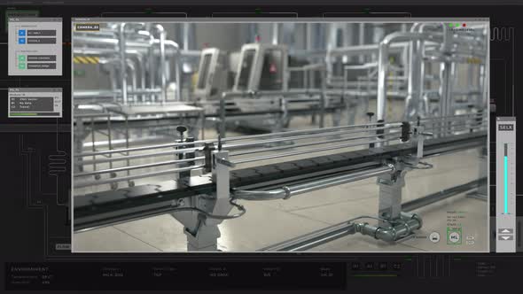 Hi Tech System Supervising Milk Manufacturing Process At Dairy Food Plant