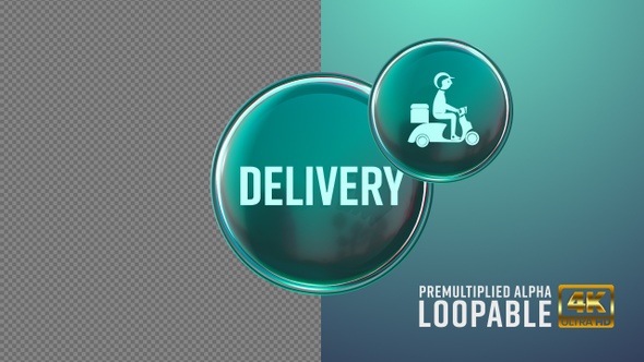 Delivery Motoscyle Badge Looping with Alpha Channel