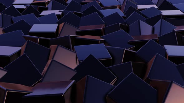 Abstract Shiny Black Cubes Animation Background