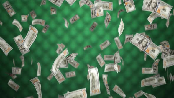 Falling Dollar Bills Background 4K