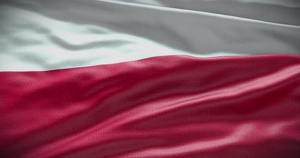 Poland national flag waving looped 4K