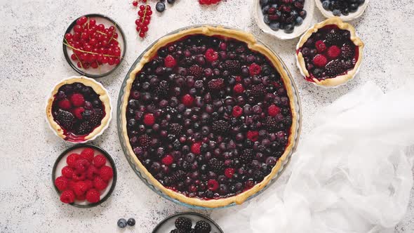 Sweet Delicious Homemade Forest Berry Tart