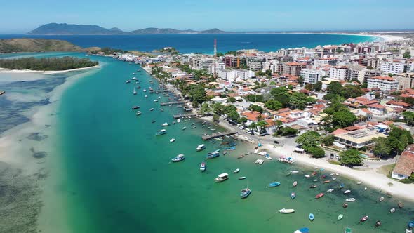 Stunning caribbean water of Coast city of Lakes Region of Rio de Janeiro Brazil