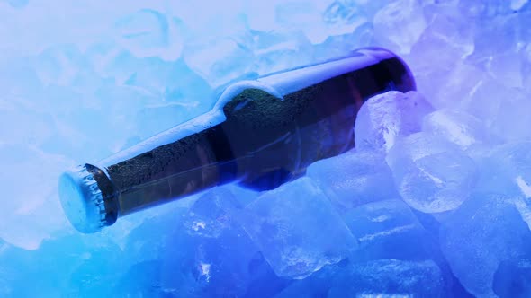 Bottle Of Beer On Ice In Club