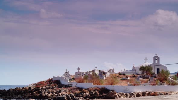 Chapel and Cemetery in Agios Fokas Greece