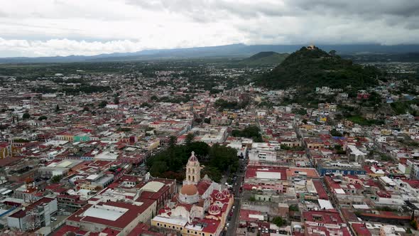 Aerial view of Popocatepetl temple in Mexico