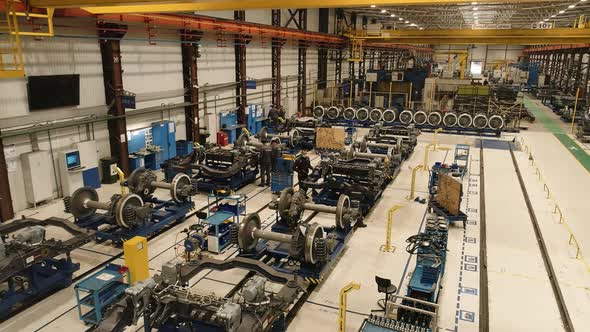 A Drone in a Subway Chassis Assembly Shop