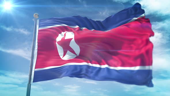 4K 3D North Korea Flag