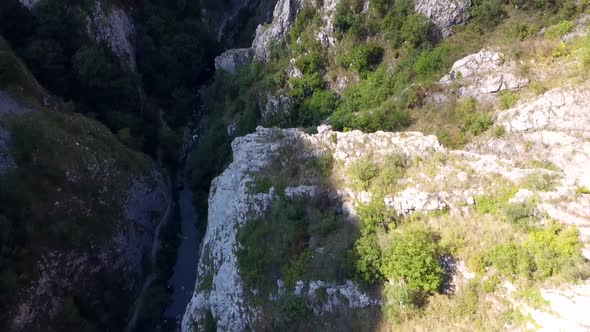 River In Turda Gorges In Romania, Aerial View