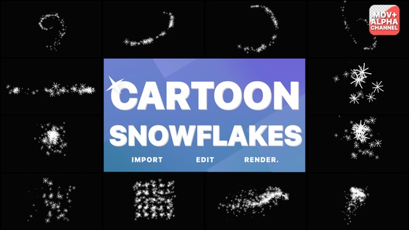 Cartoon Snowflakes And Snowfalls | Motion Graphics Pack