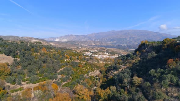 Fall Colors in a Valley on a Sunny Day