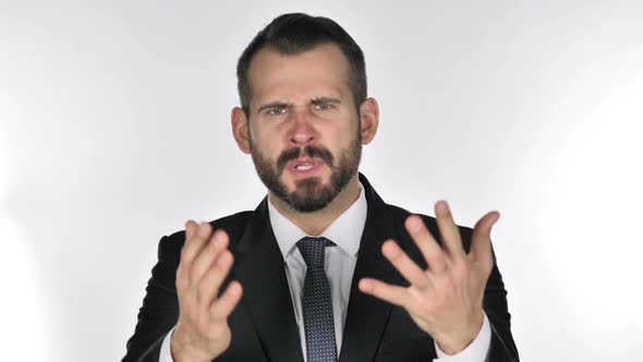 Portrait of Beard Businessman Gesturing Frustration and Anger