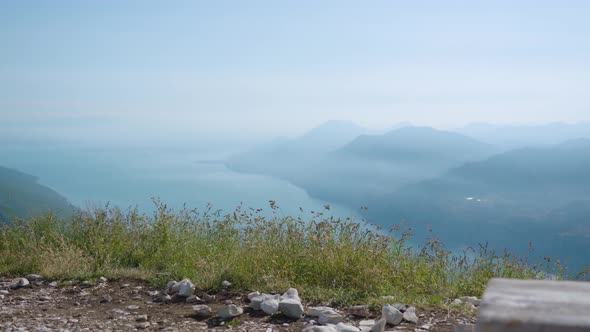 Beautiful Panorama on the Alps at Lake Garda