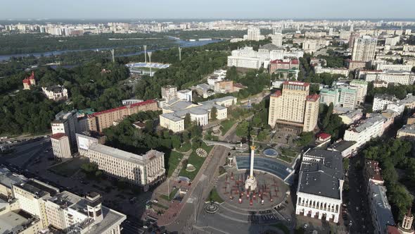 Kyiv, Ukraine. Aerial View. Slow Motion