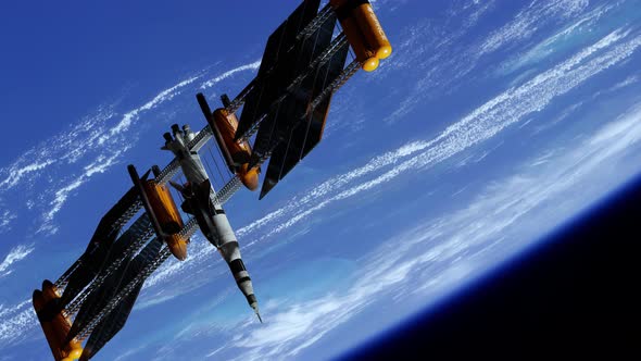 Spacecraft Docking on Spacestation at the Earth Orbit