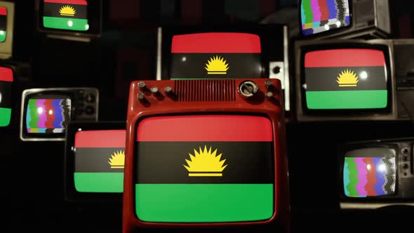 The flag of the former Republic of Biafra and Retro Televisions.