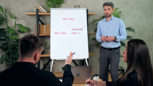 Man coach teaches tells offline online employees company marketing literacy