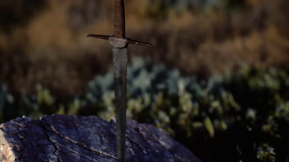 Famous Sword Excalibur of King Arthur in the Rock alt