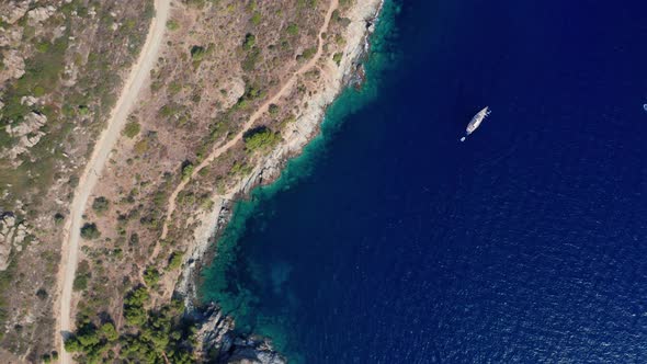 Drone Over Coastline And Road Of Cap De Creus