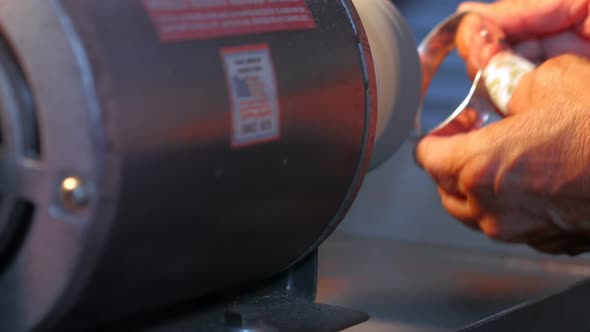 Craftswoman preparing ring