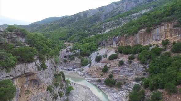 Stream running through mountains in Albania