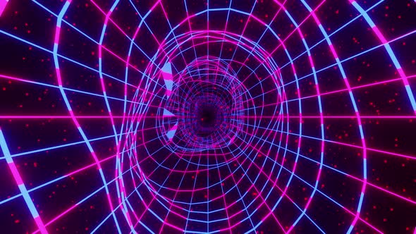 Retro Colored Sci Fi Tunnel Vj Loop 4K