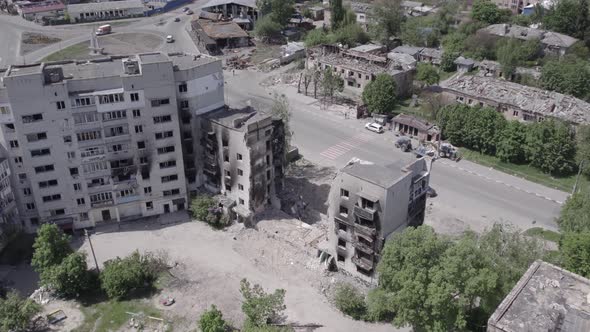 War in Ukraine  Destroyed Building in Borodyanka Bucha District