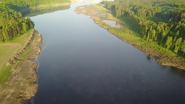 Morning Landscape Of The River Western Dvina