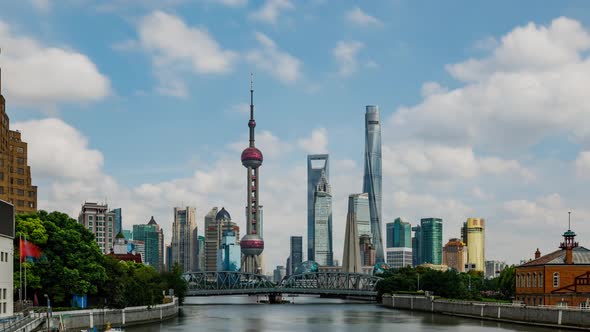 Time Lapse Of The Shanghai China Skyline