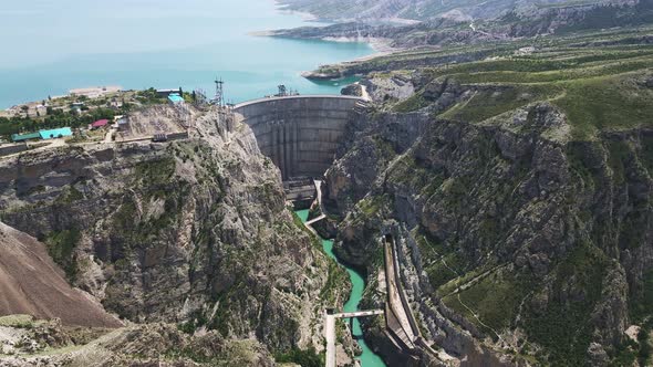 Chirkeyskaya Hydroelectric Power Station on the Sulak River in Dagestan