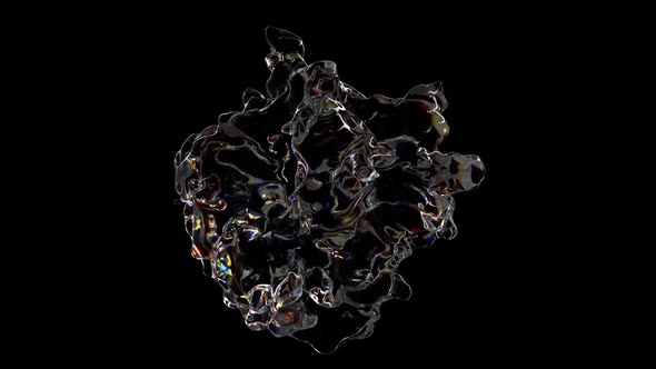 A Sphere Of Water Splashes On A Black Background