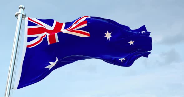 Australia Republic Flag Waving loop 4K