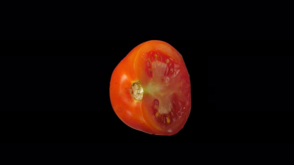 Slice Of Tomato Rotating With Alpha Channel