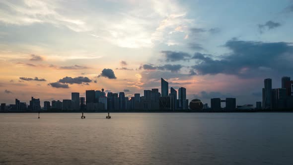 Timelapse of city skyline in hangzhou china