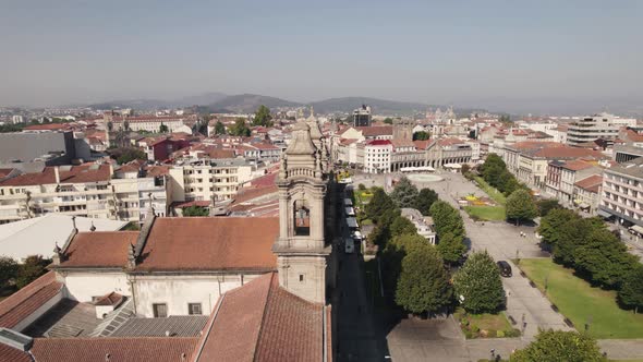 Congregados basilica at republic square park in Braga Portugal