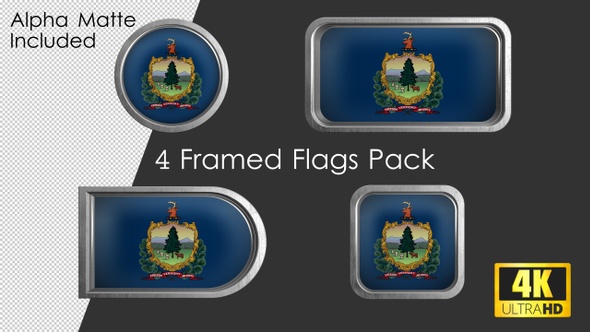 Vermont State Flag Framed