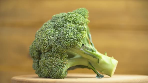 Broccoli on a Wooden Tray