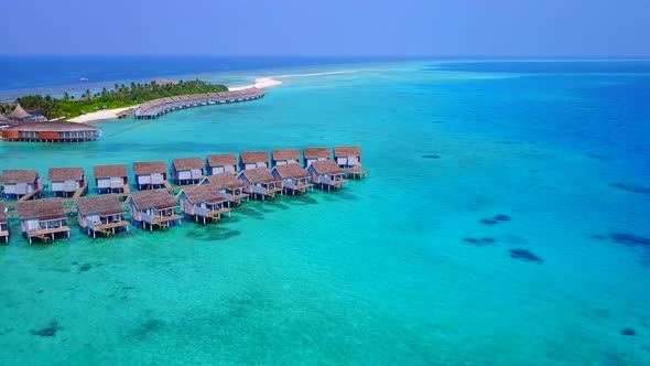 Drone aerial sky of seashore beach by blue sea with sand background