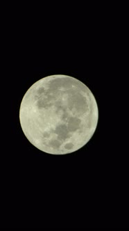 Vertical Video of the Full Moon in the Night Sky