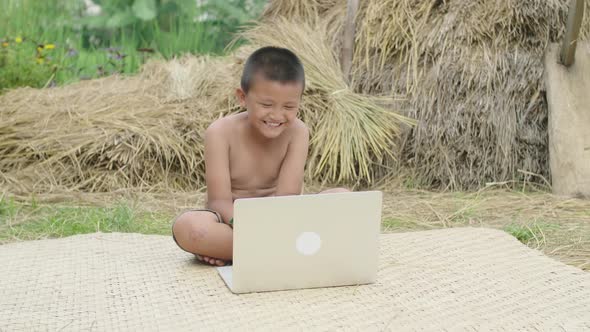 Rural Boy Using Compute