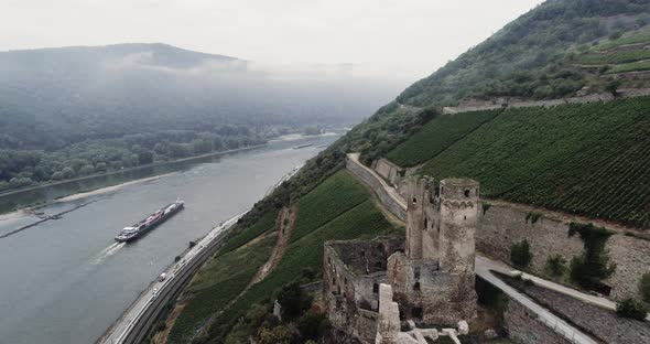 Ruins of Ehrenfels Castle in Hesse in Germany