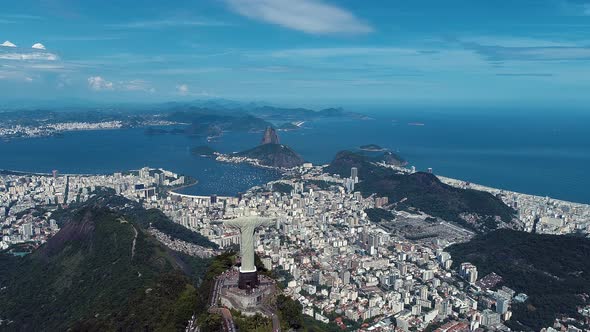 Postal card of Rio de Janeiro Brazil. Christ the Redeemer statue.