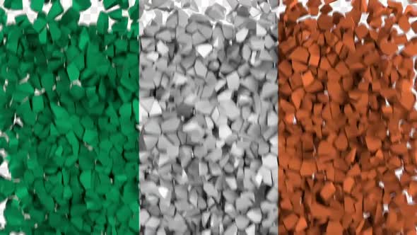 Ireland Flag Breaking Rocks Transition