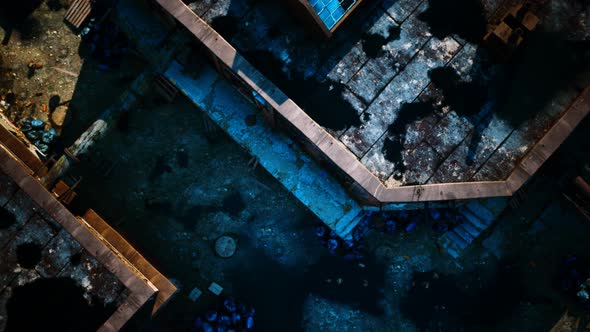 Aerial View of Abandoned Old Factory alt