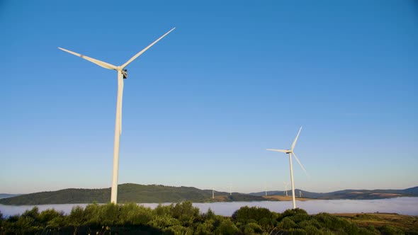 Wind Power Plant on the Mountain