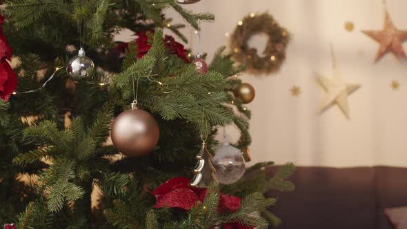 Close Up of Decorated Christmas Tree